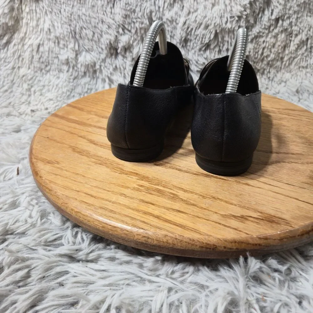 Naturalizer Emiline Black Tumbled Leather Slip On Comfort Loafers Women Size 8.5